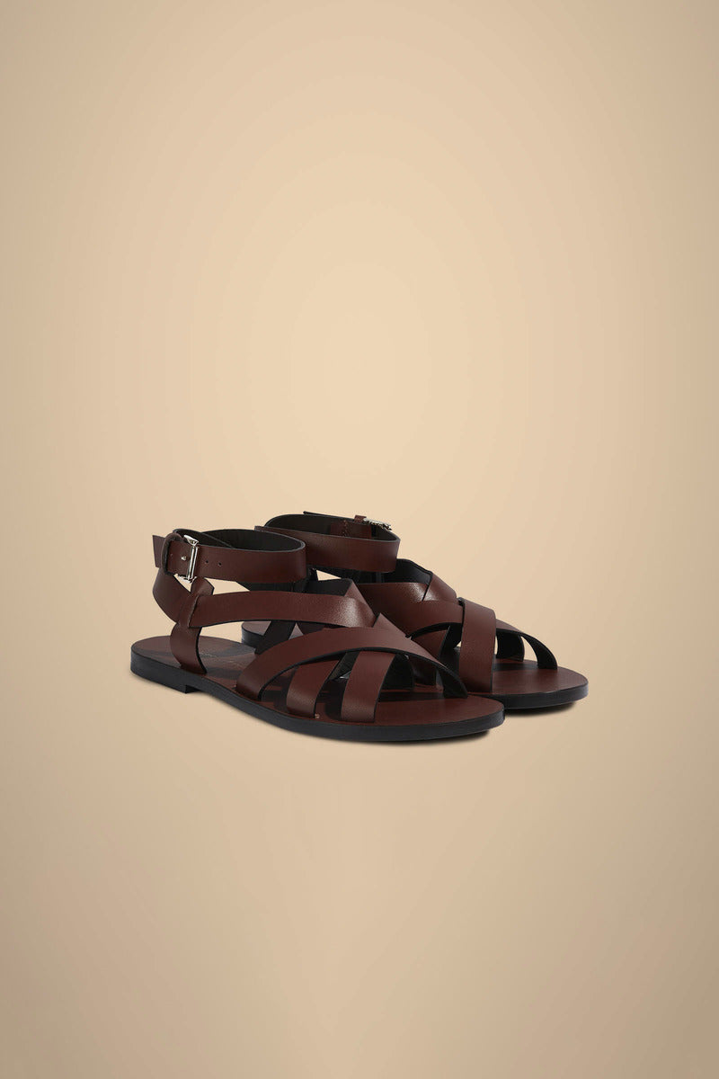 Flat sandal leather bands