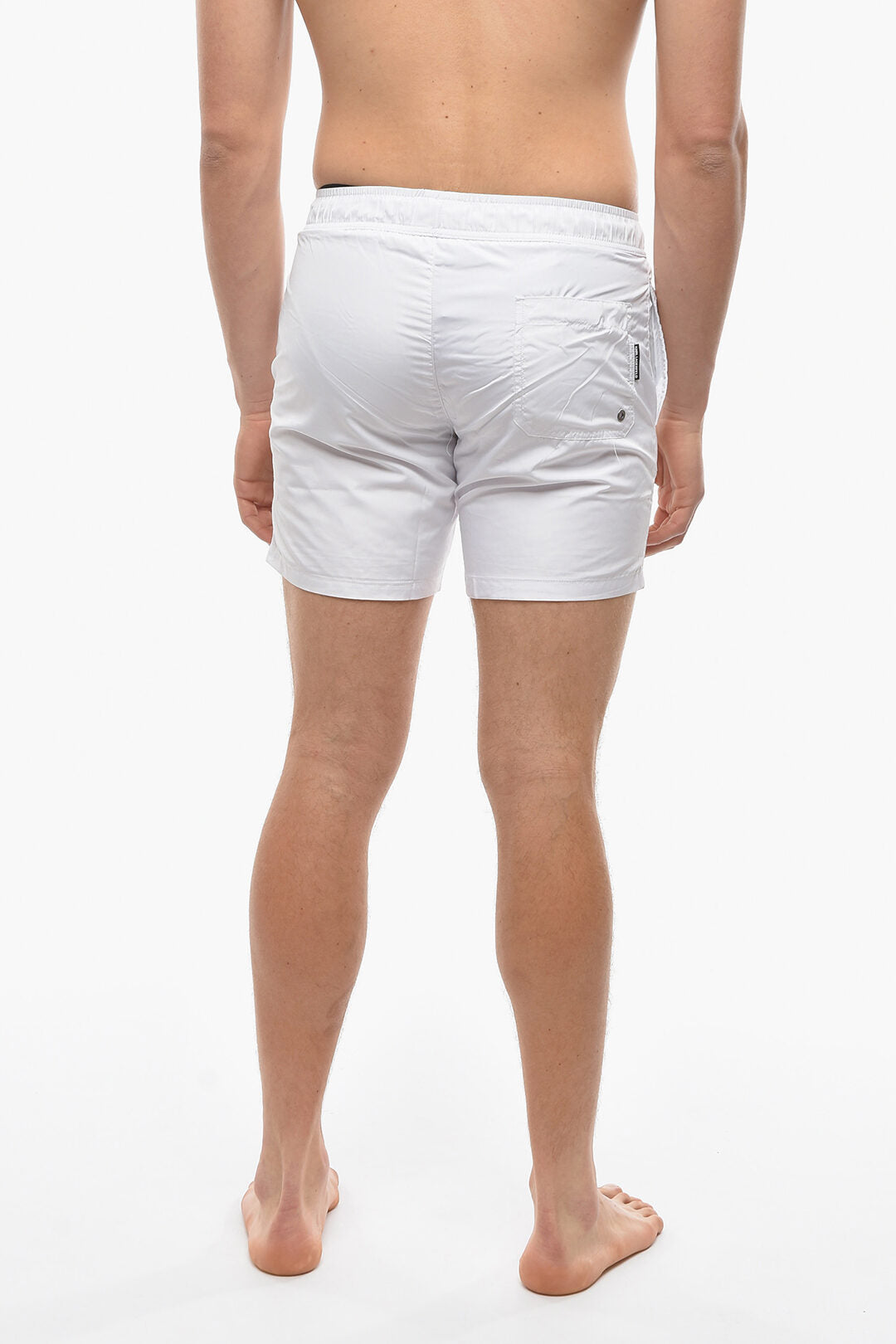 Rue st-guillaume basic plain boxer swimsuit with 3 pockets white