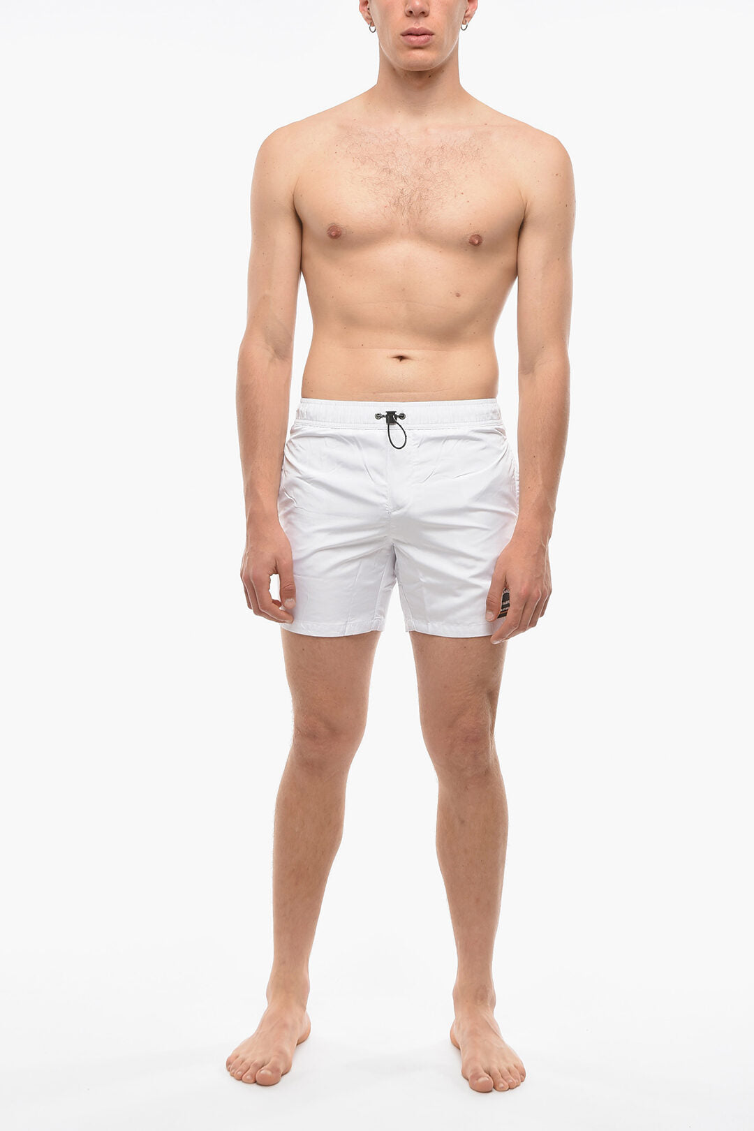 Rue st-guillaume einfarbiger Basic-Boxer-Badeanzug mit 3 Taschen weiß