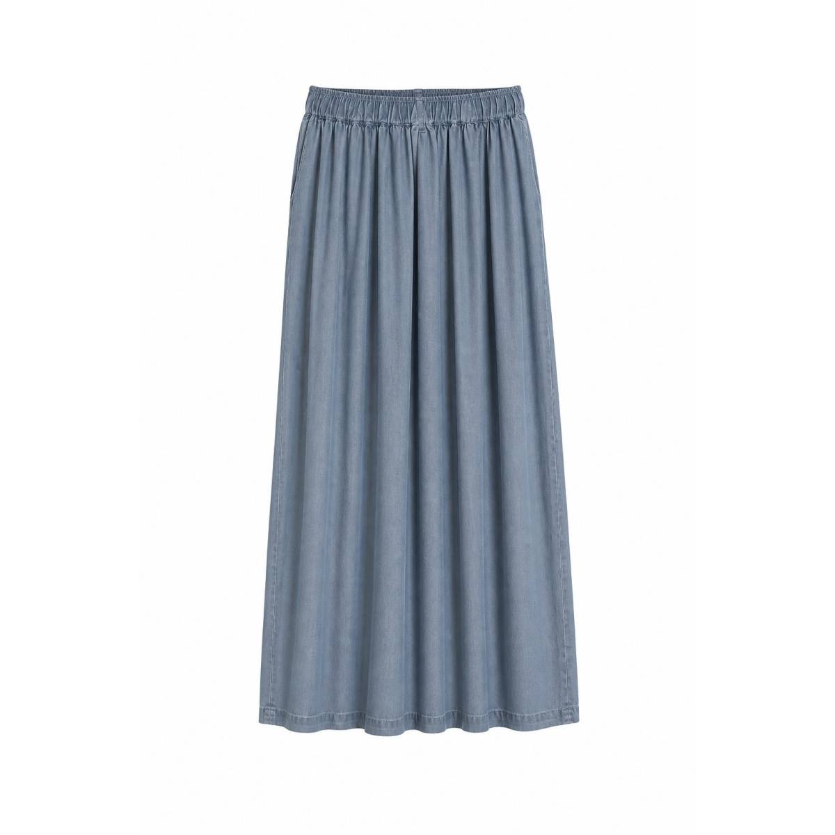 Emma & Gaia | Flared Skirt Buttoned Front Light Denim