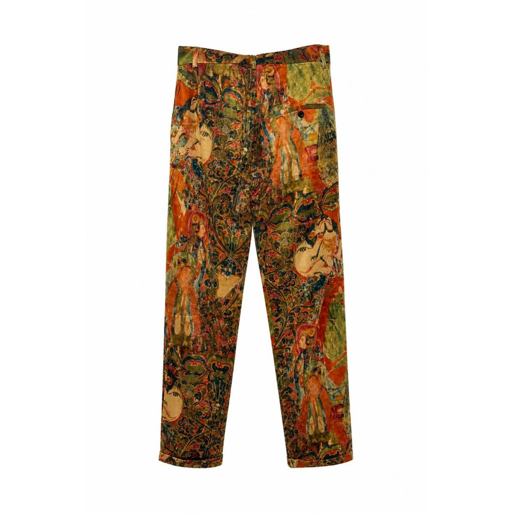 GFashion | Side Pleat Pant - Buddha Print Faces J138 