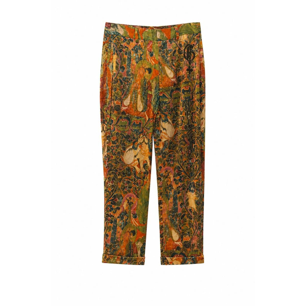 GFashion | Side Pleat Pant - Buddha Print Faces J138 