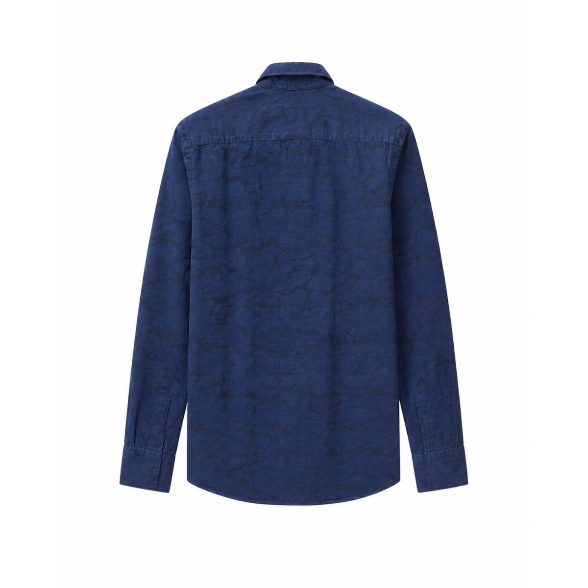 Glanshirt | Fake-Indigo-Jacquard-Medium Blue MEDIUM-BLUE 