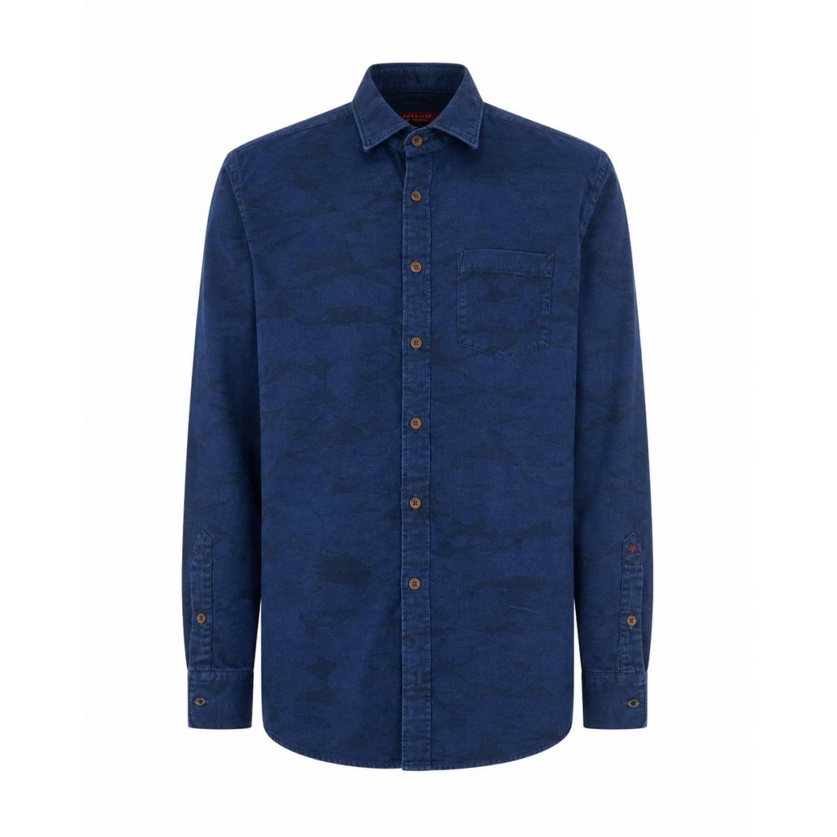 Glanshirt | Fake-Indigo-Jacquard-Medium Blue MEDIUM-BLUE 