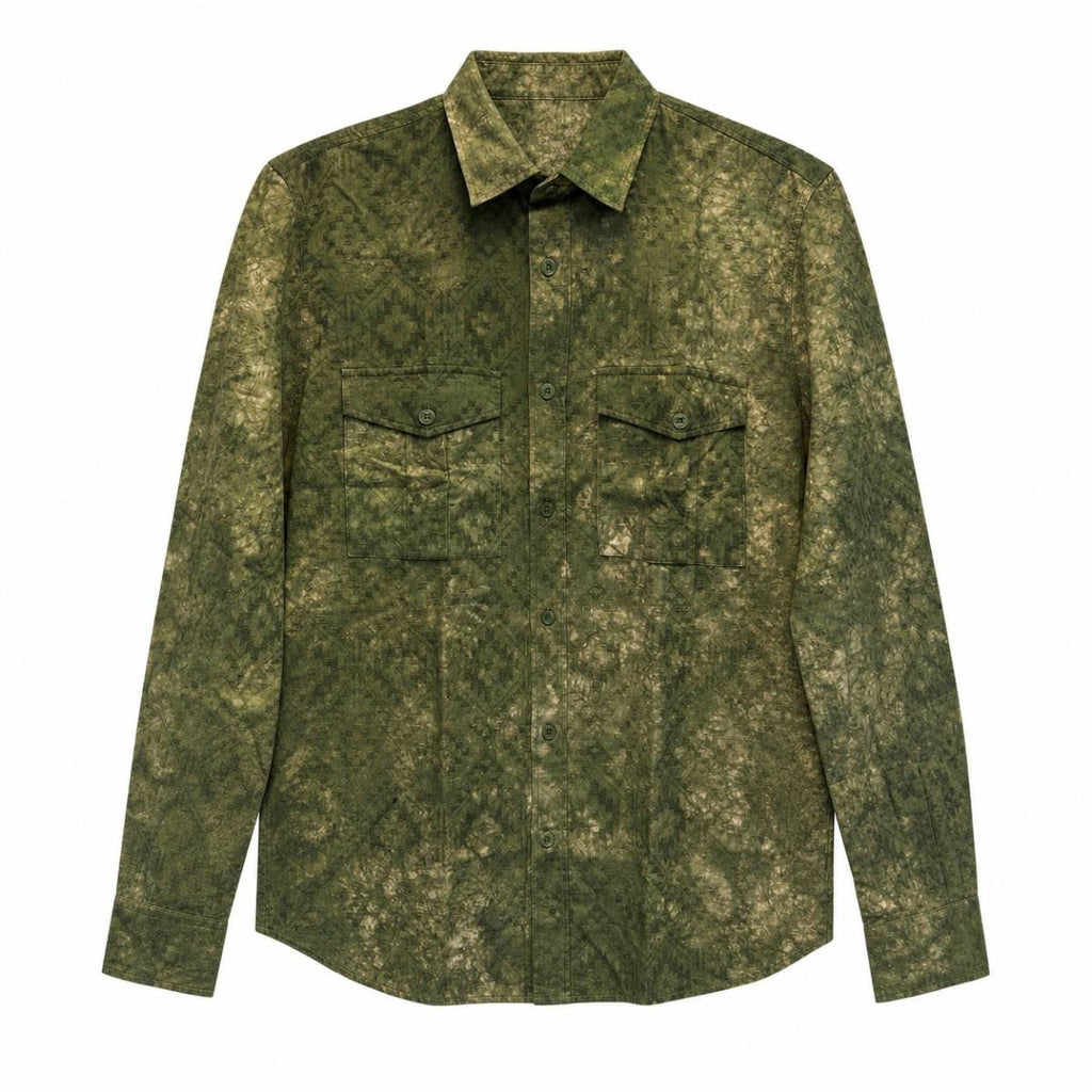 Glanshirt | Tye Dye Fancy Jacquard Verde Marcio Chiaro
