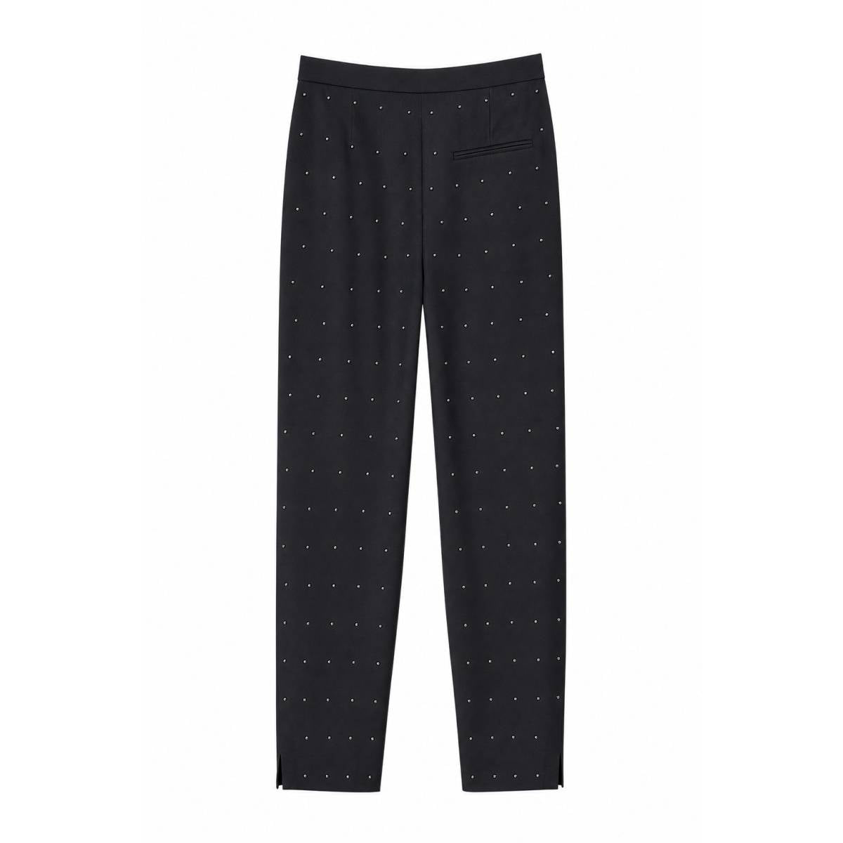 Isabelle Blanche | Pantalón con aplicación de tachuelas negras negro 