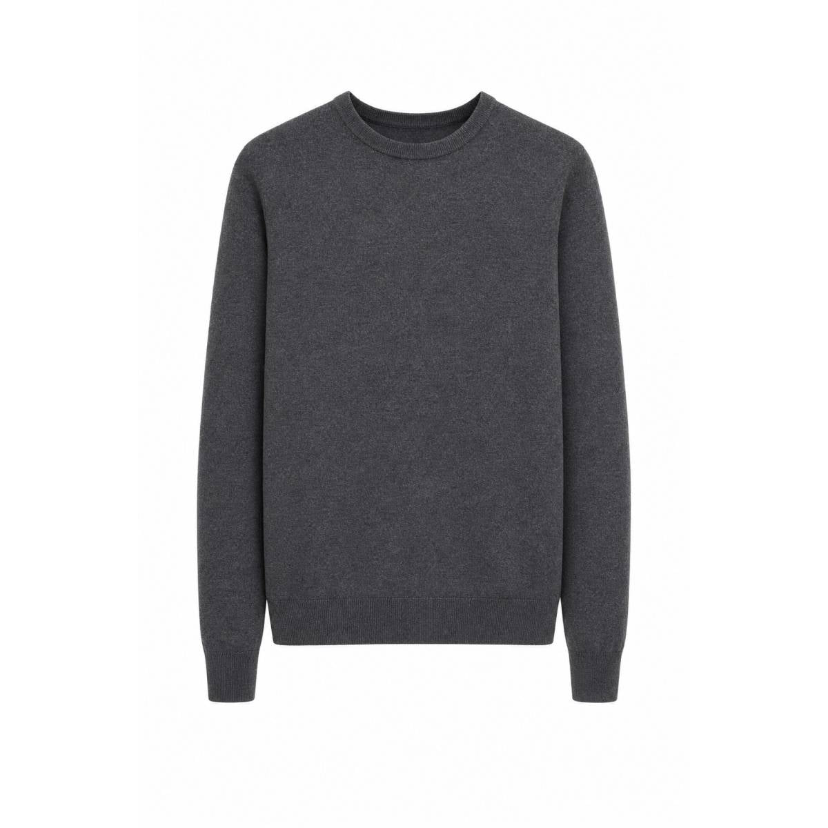 Kangra Cashmere | Girocollo Rasato Grigio In Lana Fumo