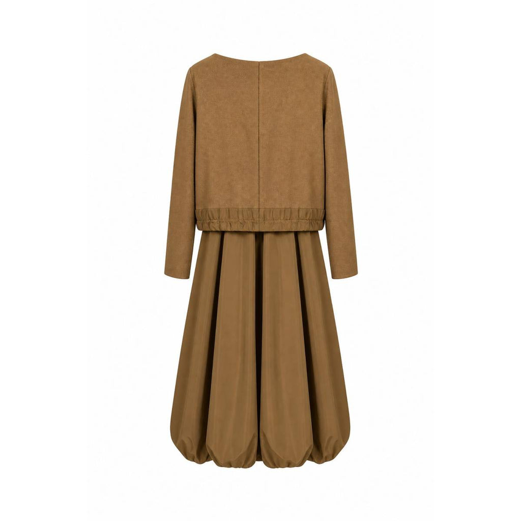 Meimeij | Blusa con vestido topo 