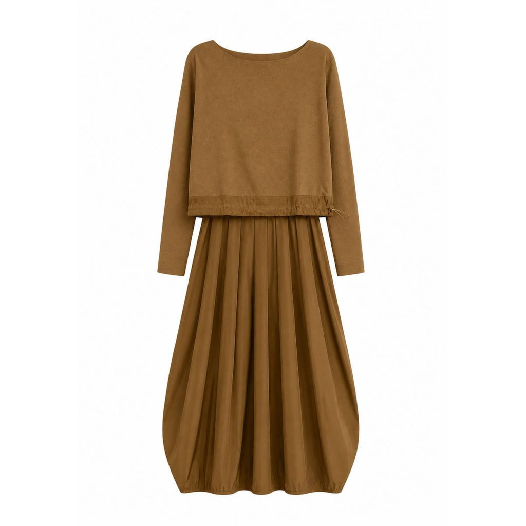 Meimeij | Blusa con vestido topo 