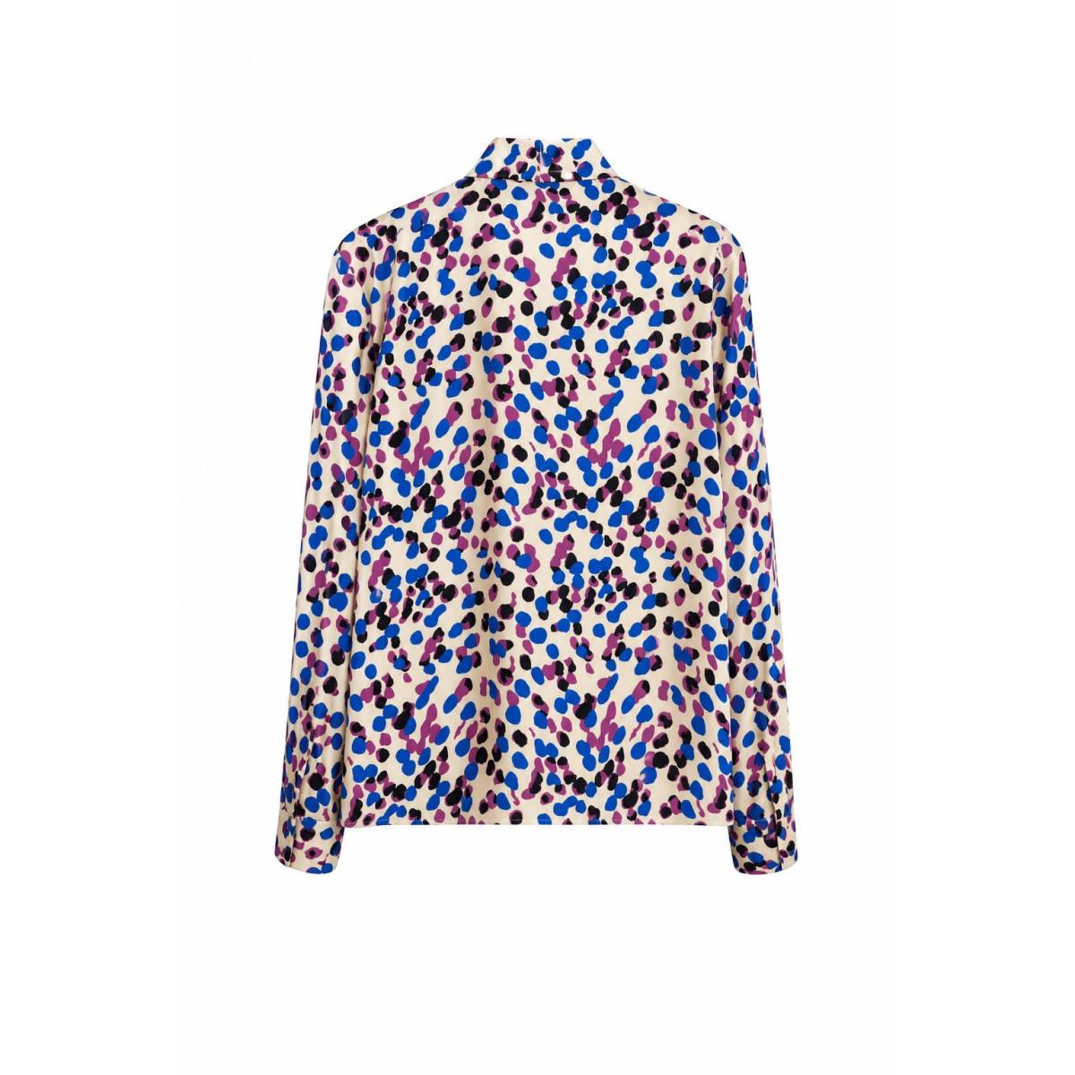 Rue-8isquit | Cyclamen/blue polka dot bow blouse