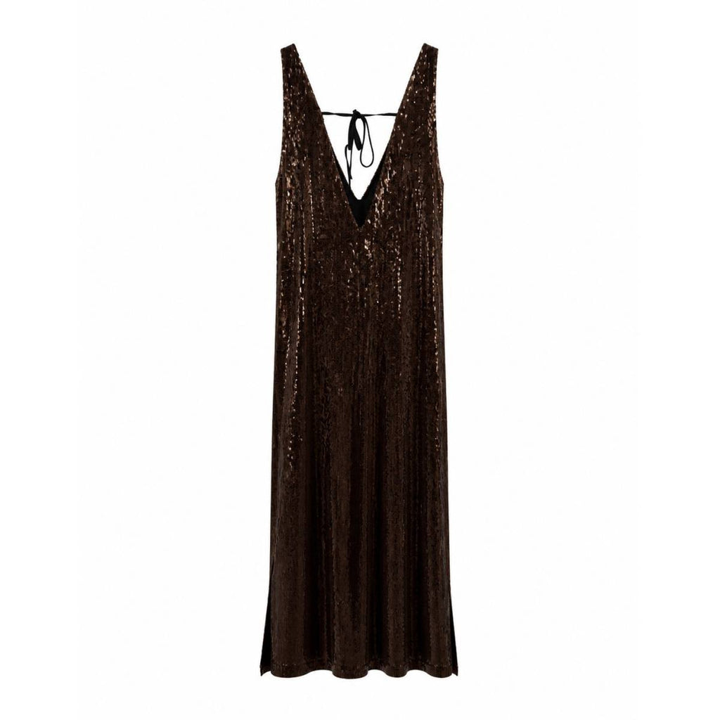 Ruebisquit | Smanicato V Paillettes Marrone