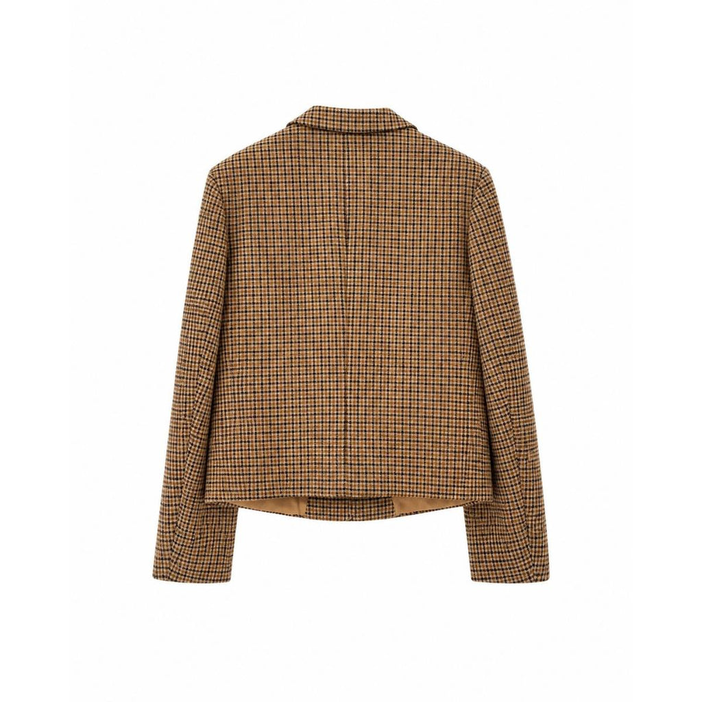 RUEBISQUIT | Kurze Slim-Jacke Vichy Schwarz/Beige 