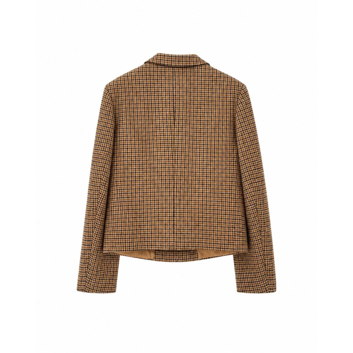 RUEBISQUIT | Kurze Slim-Jacke Vichy Schwarz/Beige 