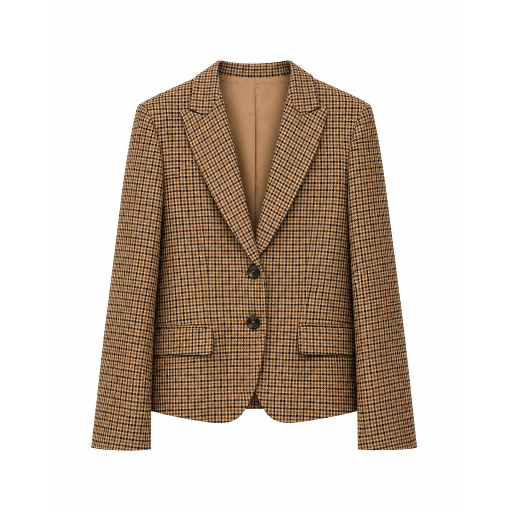 RUEBISQUIT | Kurze Slim-Jacke Vichy Schwarz/Beige 