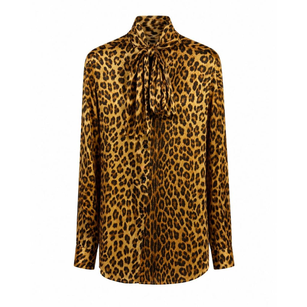 RUEBISQUIT | Chemise à nœud léopard tacheté 