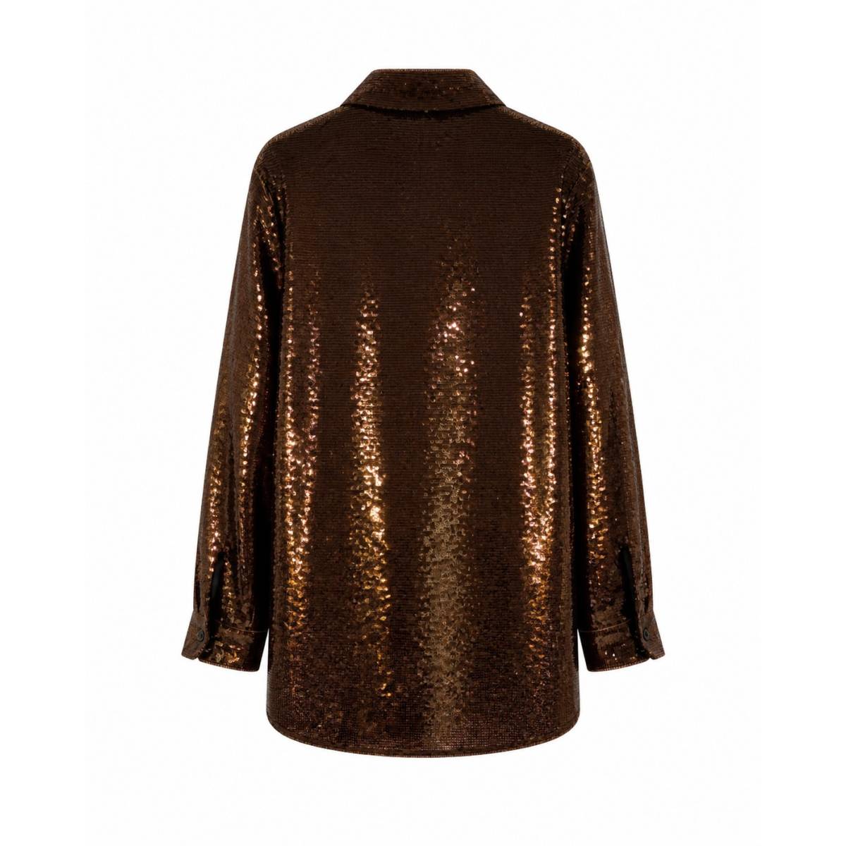 RUEBISQUIT | Chemise à paillettes marron 