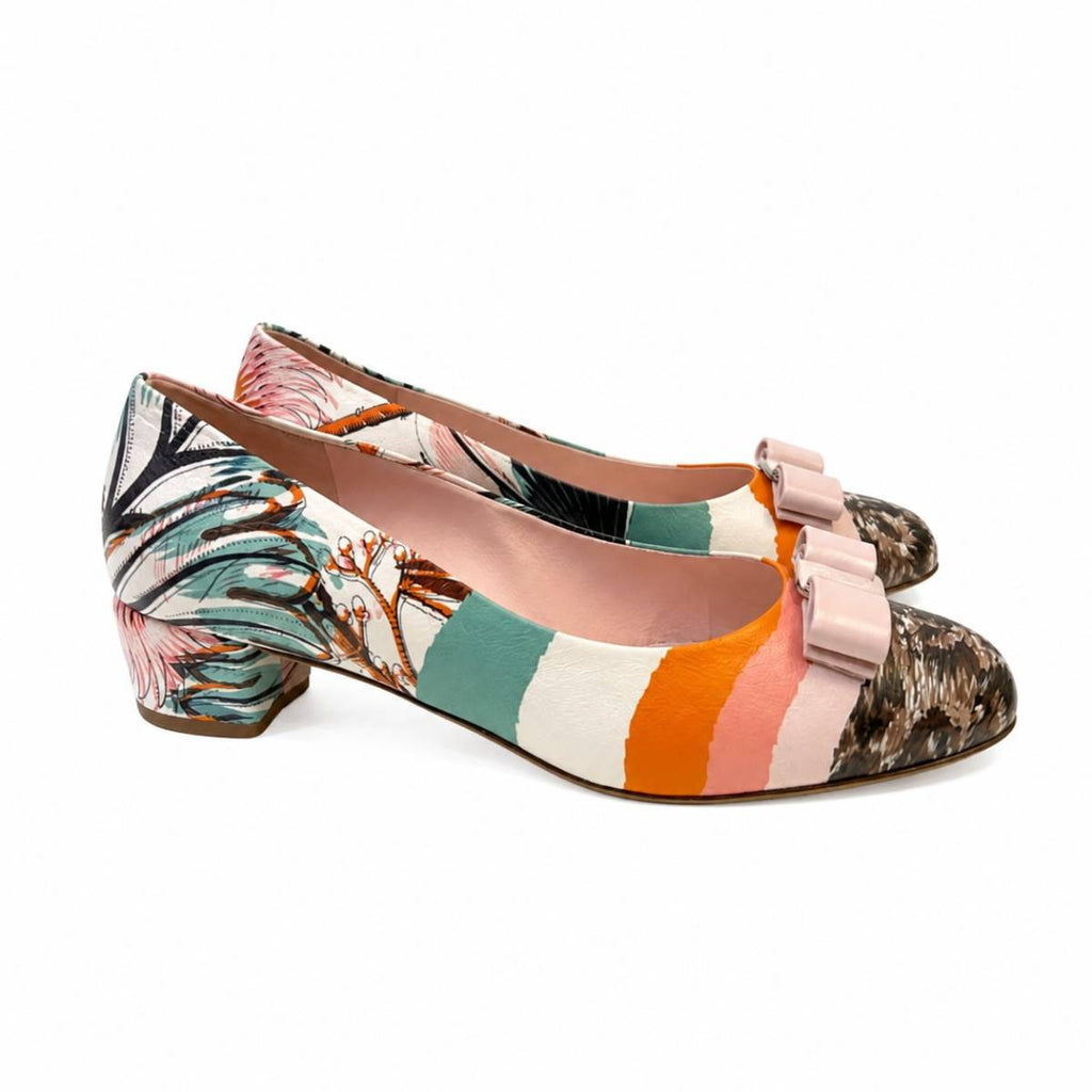 Salvatore Ferragamo | Vara Pump Print2 Bone 