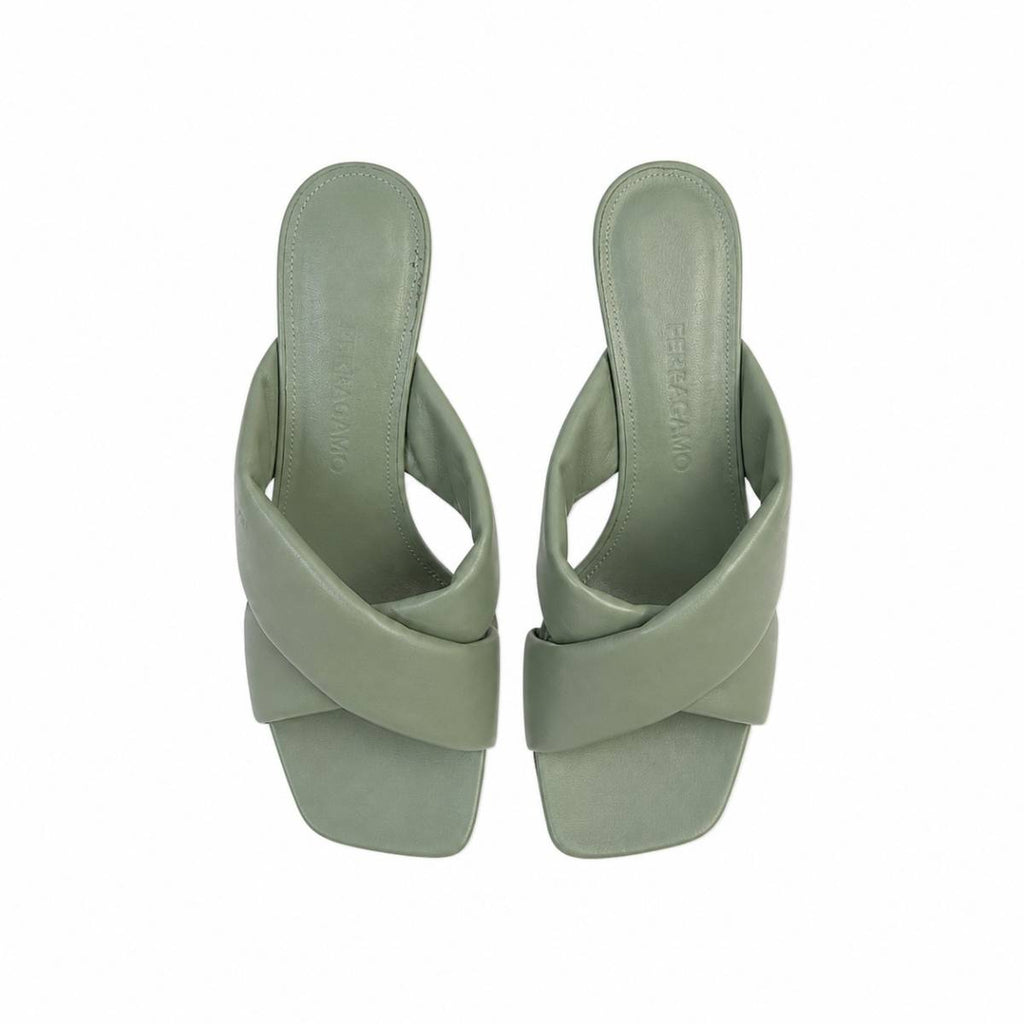 Salvatore Ferragamo | Sandale Aludra 55 vert olive clair 
