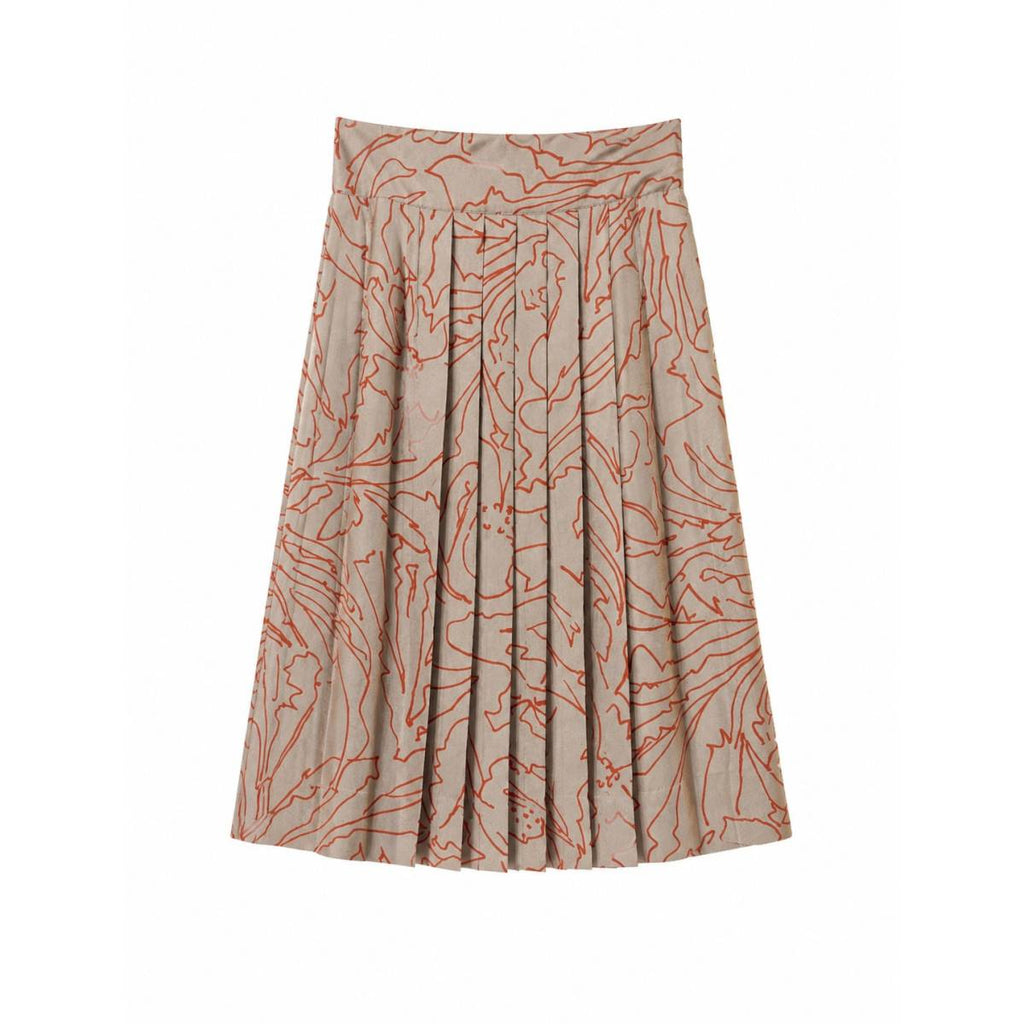 Salvatore Ferragamo | Falda de sarga de seda con estampado Ramage azul claro 