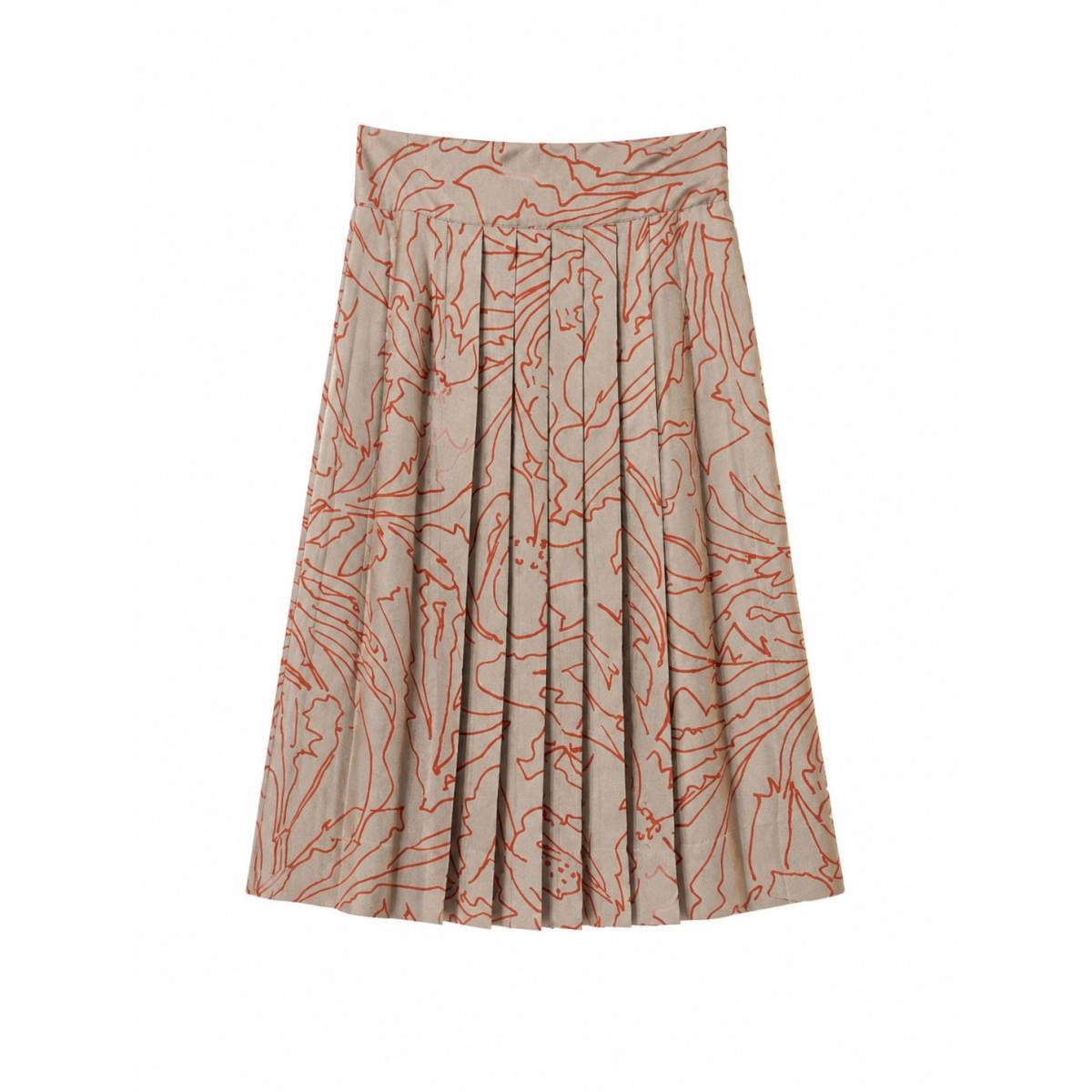 Salvatore Ferragamo | Falda de sarga de seda con estampado Ramage azul claro 