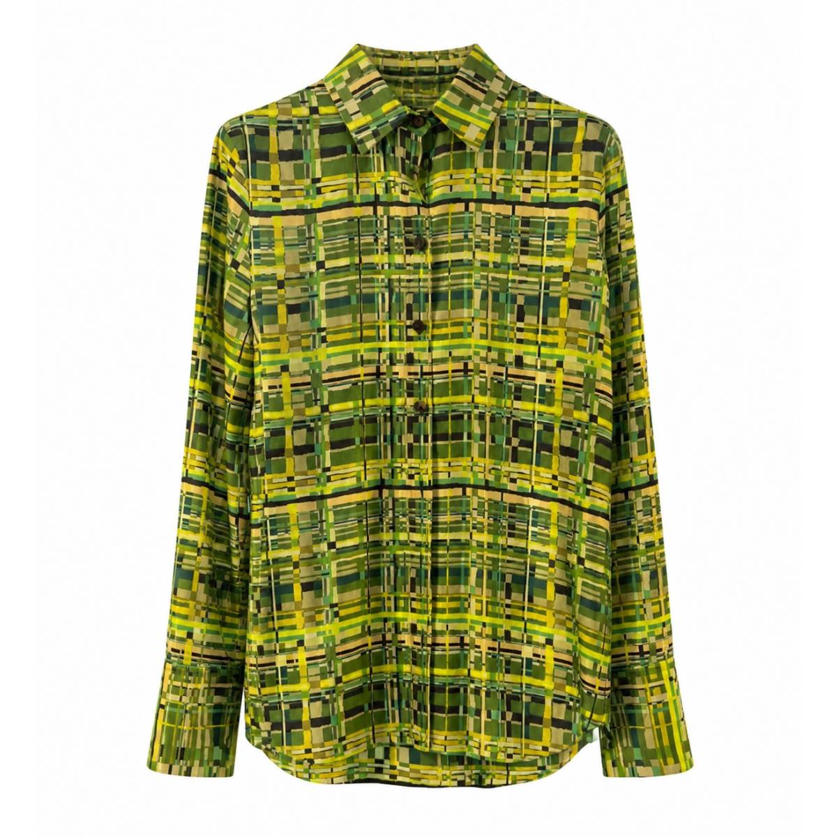 Salvatore Ferragamo | Hemd aus Twill mit abstraktem Print in Bone 