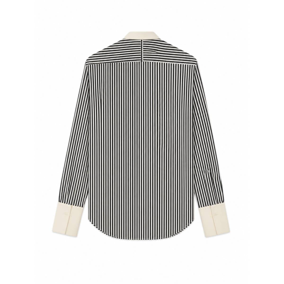 Salvatore Ferragamo | Flou Gestreifter Baumwollsatin Schwarz 
