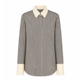 Salvatore Ferragamo | Flou Gestreifter Baumwollsatin Schwarz 