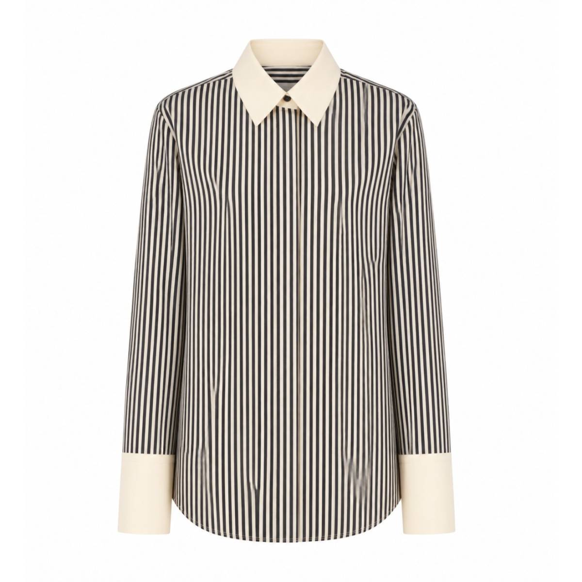 Salvatore Ferragamo | Flou Gestreifter Baumwollsatin Schwarz 