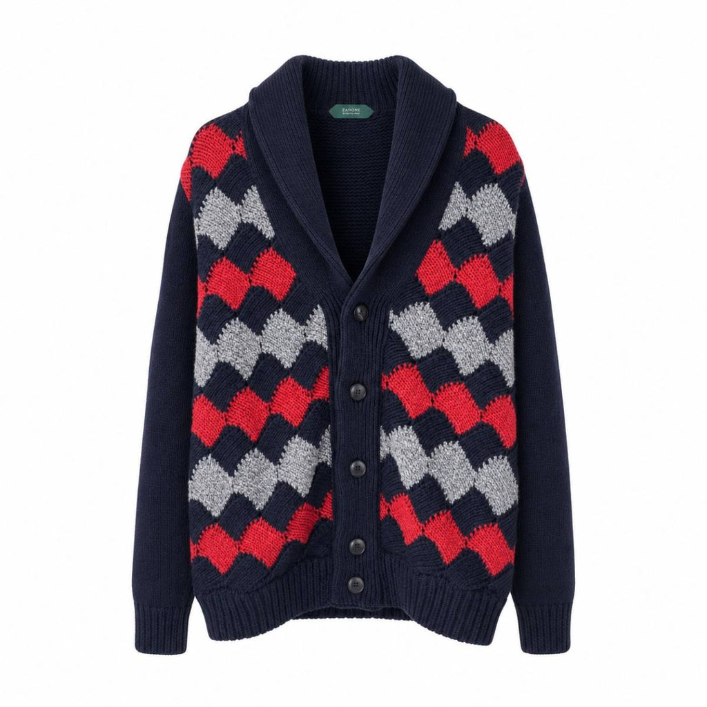 Zanone | Maglieria Blu/grigio/rosso